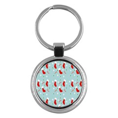 Christmas-pattern -christmas-stockings Key Chain (round) by nateshop