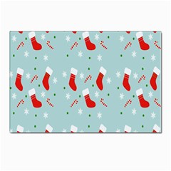 Christmas-pattern -christmas-stockings Postcard 4 x 6  (pkg Of 10) by nateshop