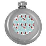 Christmas-pattern -christmas-stockings Round Hip Flask (5 oz) Front