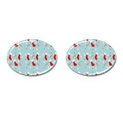 Christmas-pattern -christmas-stockings Cufflinks (oval) by nateshop