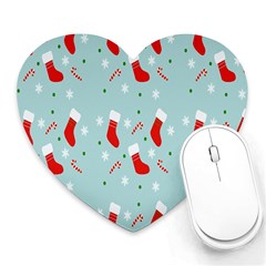 Christmas-pattern -christmas-stockings Heart Mousepad by nateshop