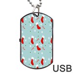 Christmas-pattern -christmas-stockings Dog Tag USB Flash (One Side) Front