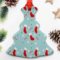 Christmas-pattern -christmas-stockings Christmas Tree Ornament (two Sides) by nateshop