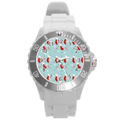 Christmas-pattern -christmas-stockings Round Plastic Sport Watch (l) by nateshop