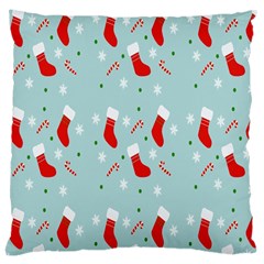 Christmas-pattern -christmas-stockings Large Cushion Case (two Sides) by nateshop