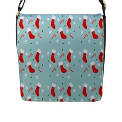 Christmas-pattern -christmas-stockings Flap Closure Messenger Bag (l) by nateshop