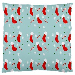 Christmas-pattern -christmas-stockings Large Flano Cushion Case (two Sides) by nateshop