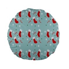 Christmas-pattern -christmas-stockings Standard 15  Premium Flano Round Cushions by nateshop