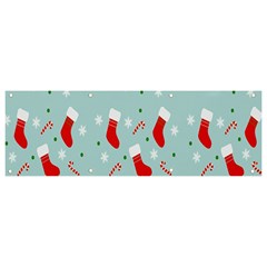 Christmas-pattern -christmas-stockings Banner And Sign 9  X 3  by nateshop