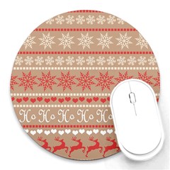 Christmas-pattern-background Round Mousepad by nateshop