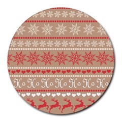 Christmas-pattern-background Round Mousepad by nateshop