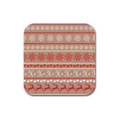 Christmas-pattern-background Rubber Square Coaster (4 Pack) by nateshop