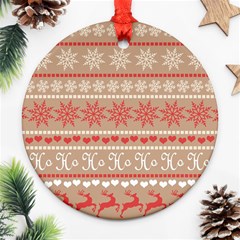 Christmas-pattern-background Ornament (round) by nateshop