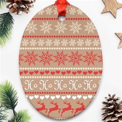 Christmas-pattern-background Ornament (oval) by nateshop