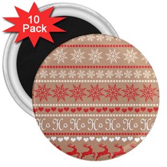 Christmas-pattern-background 3  Magnets (10 Pack)  by nateshop