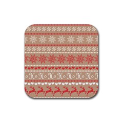 Christmas-pattern-background Rubber Coaster (square) by nateshop