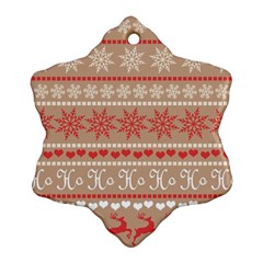 Christmas-pattern-background Ornament (snowflake) by nateshop