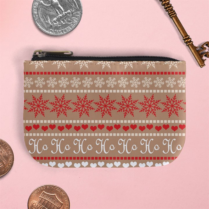 Christmas-pattern-background Mini Coin Purse