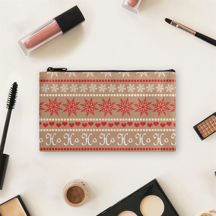 Christmas-pattern-background Cosmetic Bag (Small)