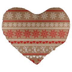 Christmas-pattern-background Large 19  Premium Flano Heart Shape Cushions by nateshop