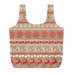 Christmas-pattern-background Full Print Recycle Bag (l) by nateshop