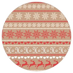 Christmas-pattern-background Round Trivet