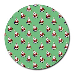 Christmas-santaclaus Round Mousepad by nateshop