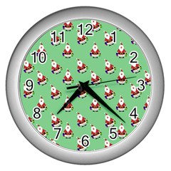 Christmas-santaclaus Wall Clock (silver) by nateshop