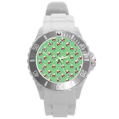 Christmas-santaclaus Round Plastic Sport Watch (l) by nateshop