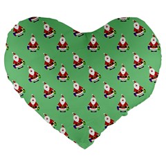 Christmas-santaclaus Large 19  Premium Heart Shape Cushions by nateshop