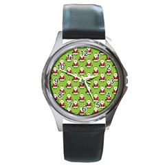 Christmas-santaclaus Round Metal Watch by nateshop