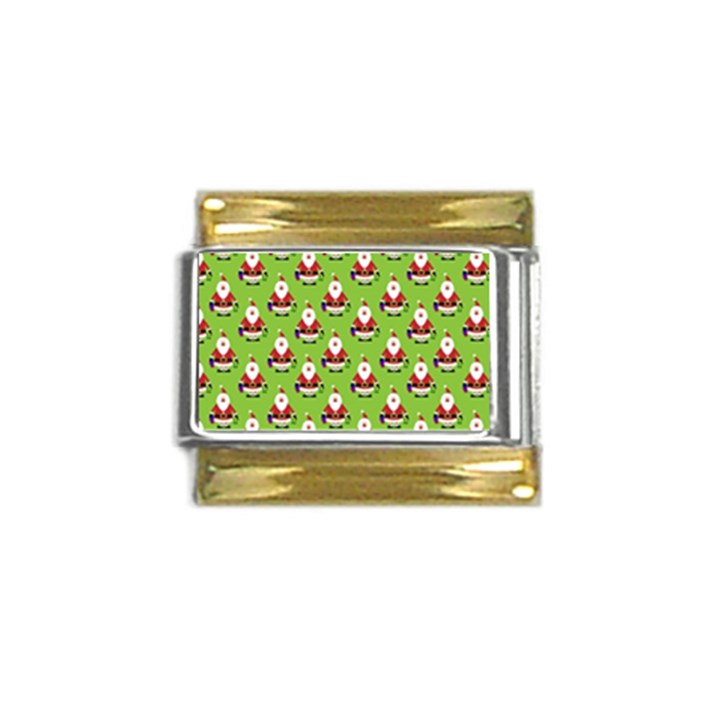 Christmas-santaclaus Gold Trim Italian Charm (9mm)