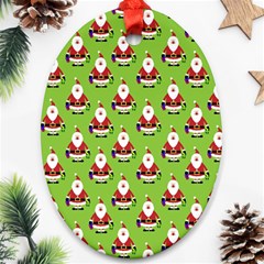 Christmas-santaclaus Oval Ornament (two Sides) by nateshop