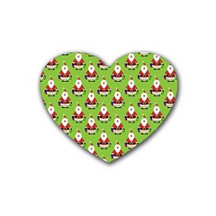 Christmas-santaclaus Rubber Heart Coaster (4 Pack) by nateshop