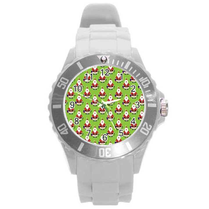 Christmas-santaclaus Round Plastic Sport Watch (L)