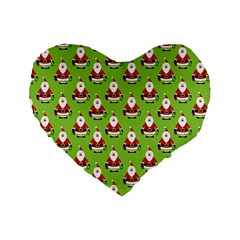 Christmas-santaclaus Standard 16  Premium Flano Heart Shape Cushions by nateshop