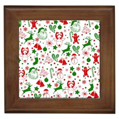 Christmas-seamless-green  Framed Tile by nateshop