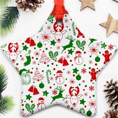 Christmas-seamless-green  Ornament (star) by nateshop