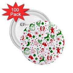 Christmas-seamless-green  2 25  Buttons (100 Pack)  by nateshop