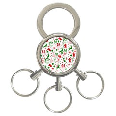 Christmas-seamless-green  3-ring Key Chain by nateshop