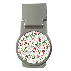 Christmas-seamless-green  Money Clips (round)  by nateshop