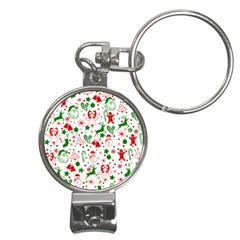 Christmas-seamless-green  Nail Clippers Key Chain