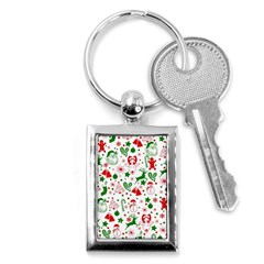 Christmas-seamless-green  Key Chain (rectangle) by nateshop