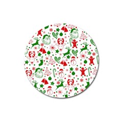 Christmas-seamless-green  Magnet 3  (round) by nateshop