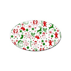 Christmas-seamless-green  Sticker Oval (100 Pack) by nateshop