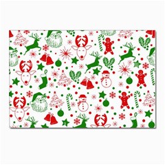 Christmas-seamless-green  Postcard 4 x 6  (pkg Of 10) by nateshop