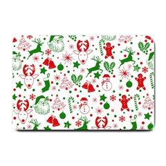 Christmas-seamless-green  Small Doormat by nateshop