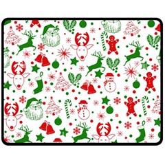 Christmas-seamless-green  Fleece Blanket (medium)  by nateshop