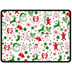 Christmas-seamless-green  Double Sided Fleece Blanket (large)  by nateshop