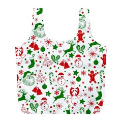 Christmas-seamless-green  Full Print Recycle Bag (l) by nateshop